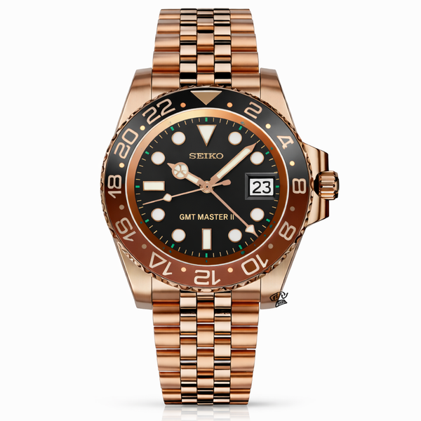 Seiko Mod GMT Rootbeer Rosegold