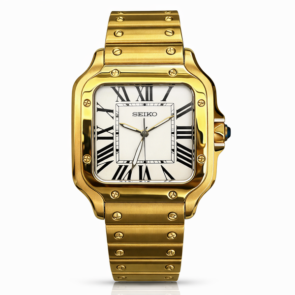 Seiko Mod Santos Gold